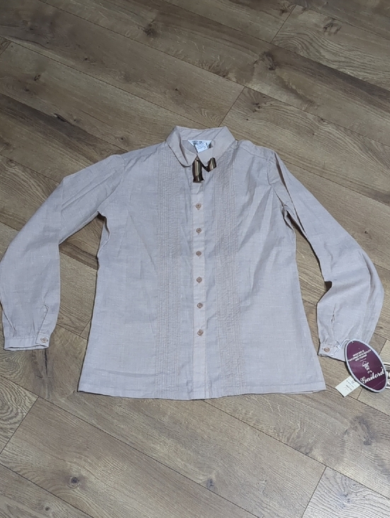 It's Gailord Tops - Vintage 1980s It's Gailord Womans Vintage Light Brown Blouse Size 12 NWT